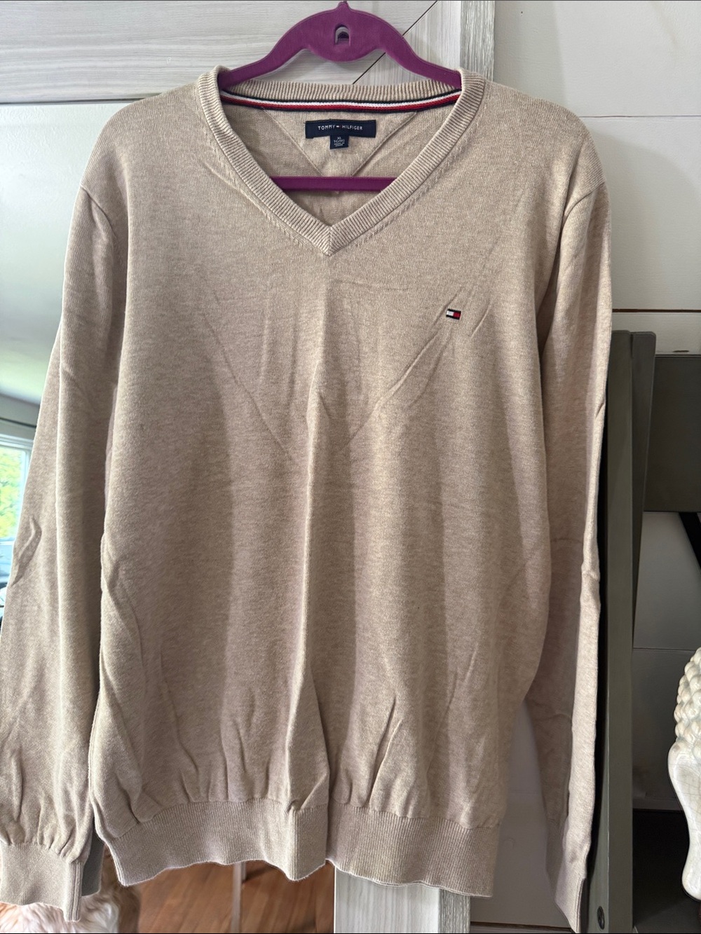 Tommy Hilfiger Men's Crewneck Sweater in Beige